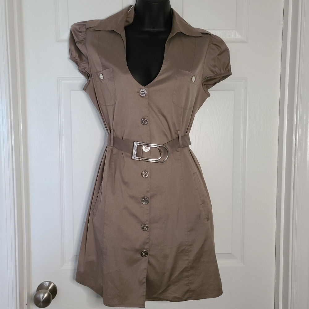 Marciano belted granite dress